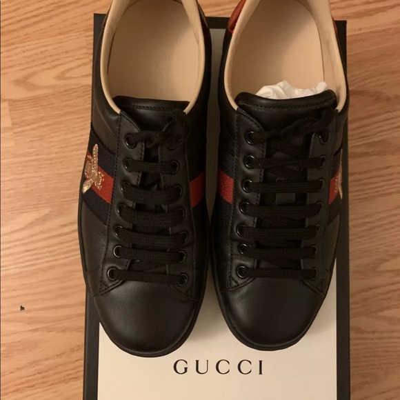 ace embroidered sneaker black